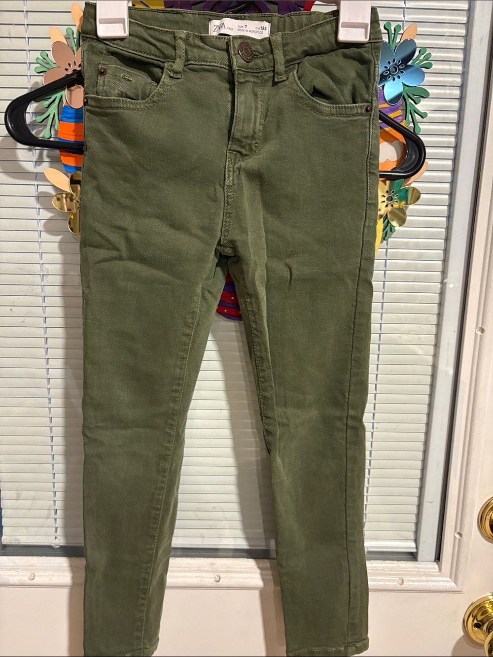 Zara Kids Olive Green Skinny Pants. Size 7